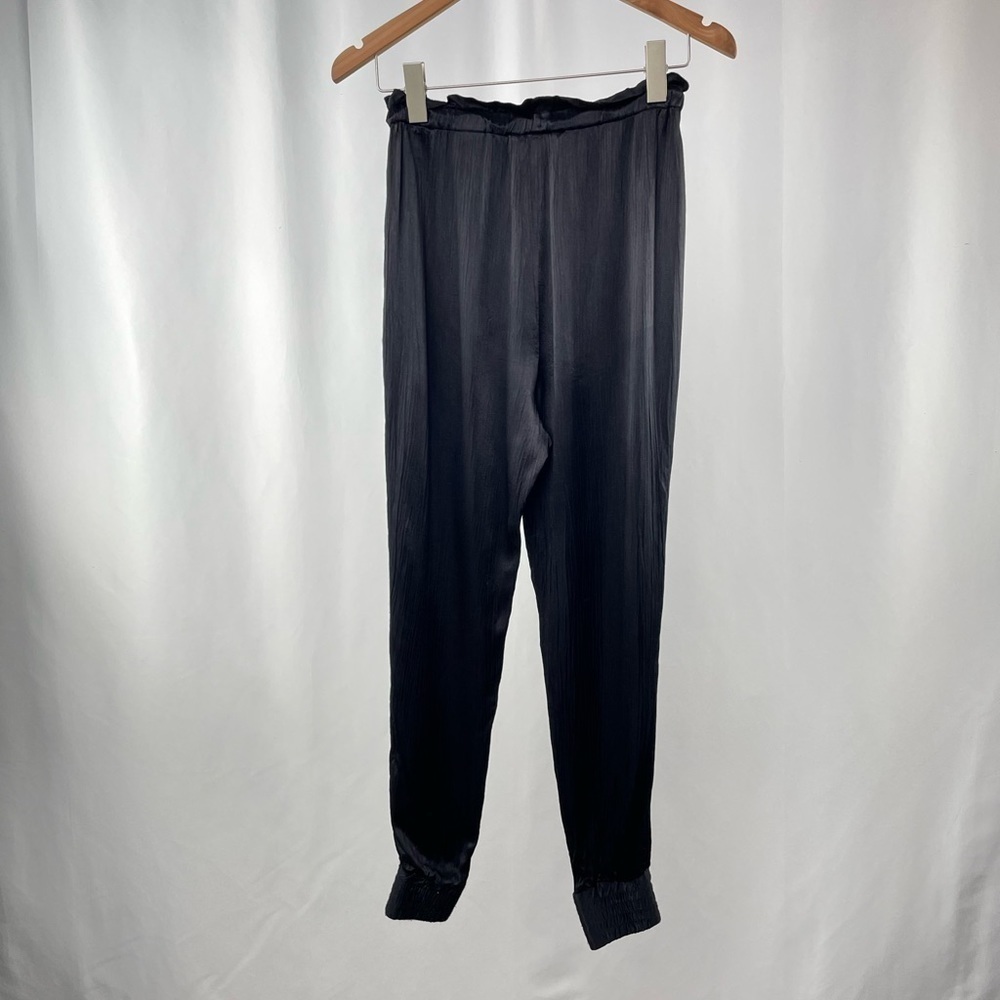 Los Angeles Atelier & other Stories Satin Jogger Pants in Black Size 2 - Picture 7 of 9